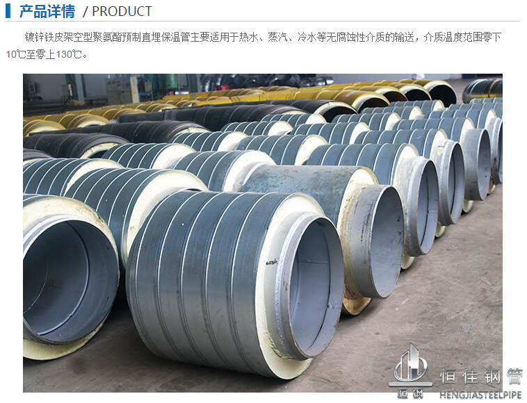 Galvanized polyurethane insulation pipe