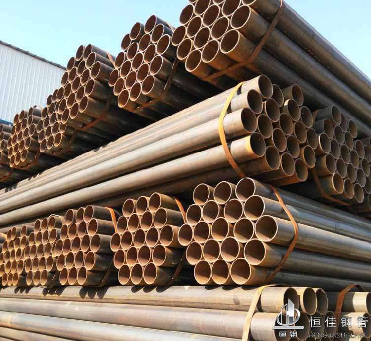 ASTM A53 Black Painted ERW Hollow Section Carbon Steel Pipes
